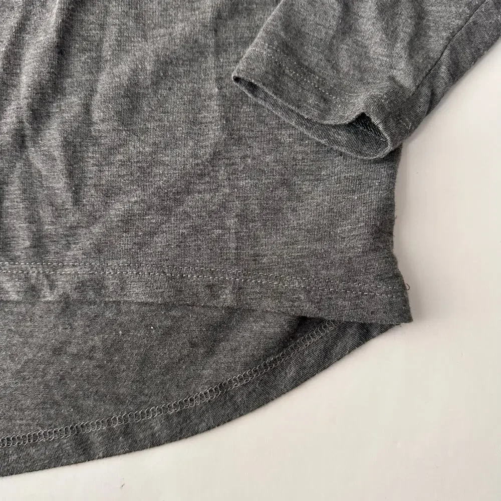 Ruum Gray Long Sleeve Studded Rhinestone Top - Small